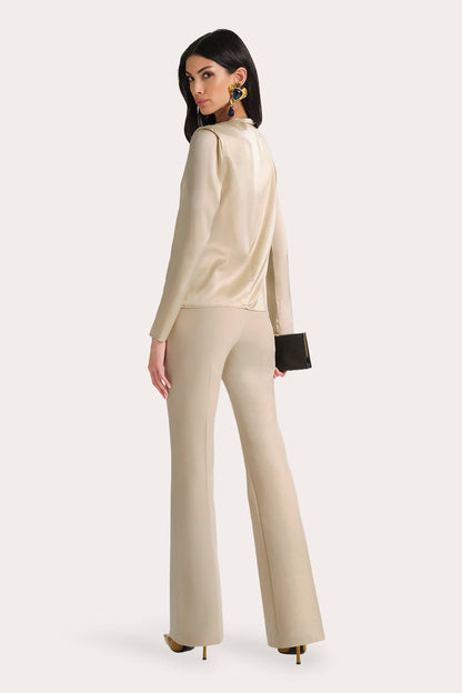 Elie Tahari Leah Silk Charmeuse Ruched Long Sleeve Shirt