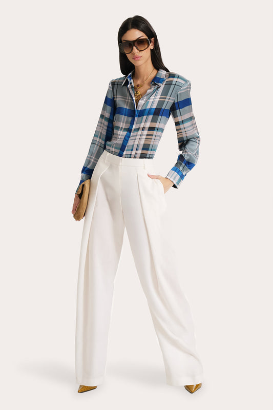 Elie Tahari Emma Tailored Silk Charmeuse Blouse