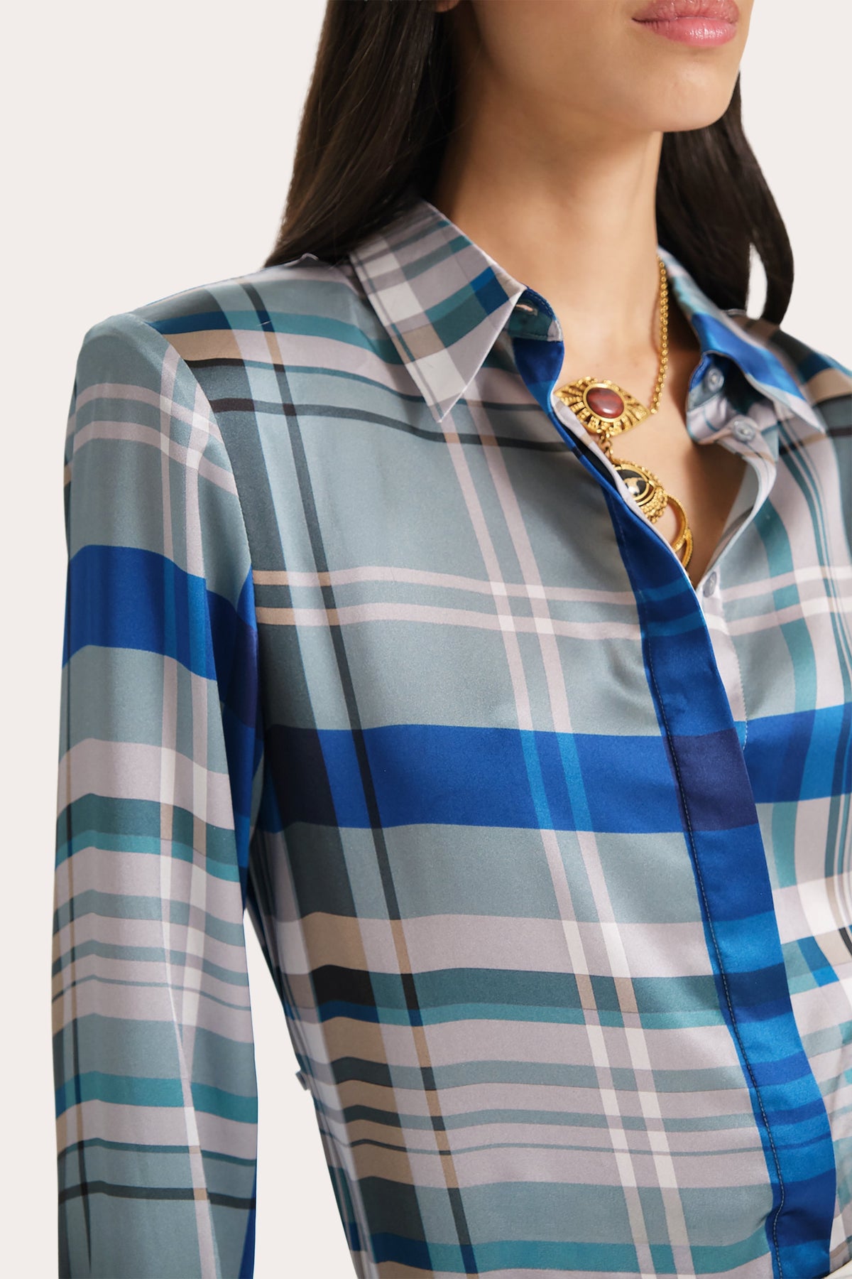 Elie Tahari Emma Tailored Silk Charmeuse Blouse