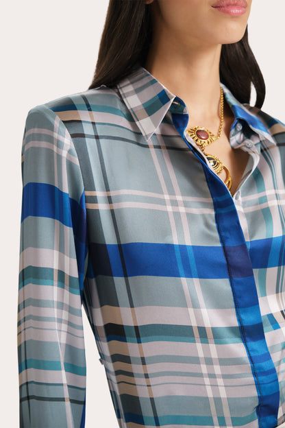 Elie Tahari Emma Tailored Silk Charmeuse Blouse