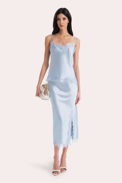 Elie Tahari Brooke Silk Charmeuse Lace Trim Cami