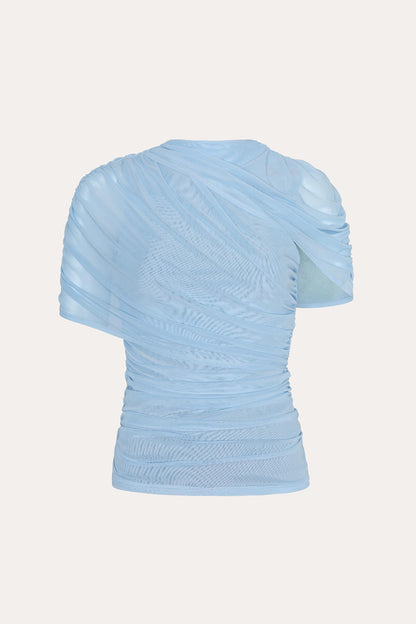 Elie Tahari Gaia Draped Mesh Top