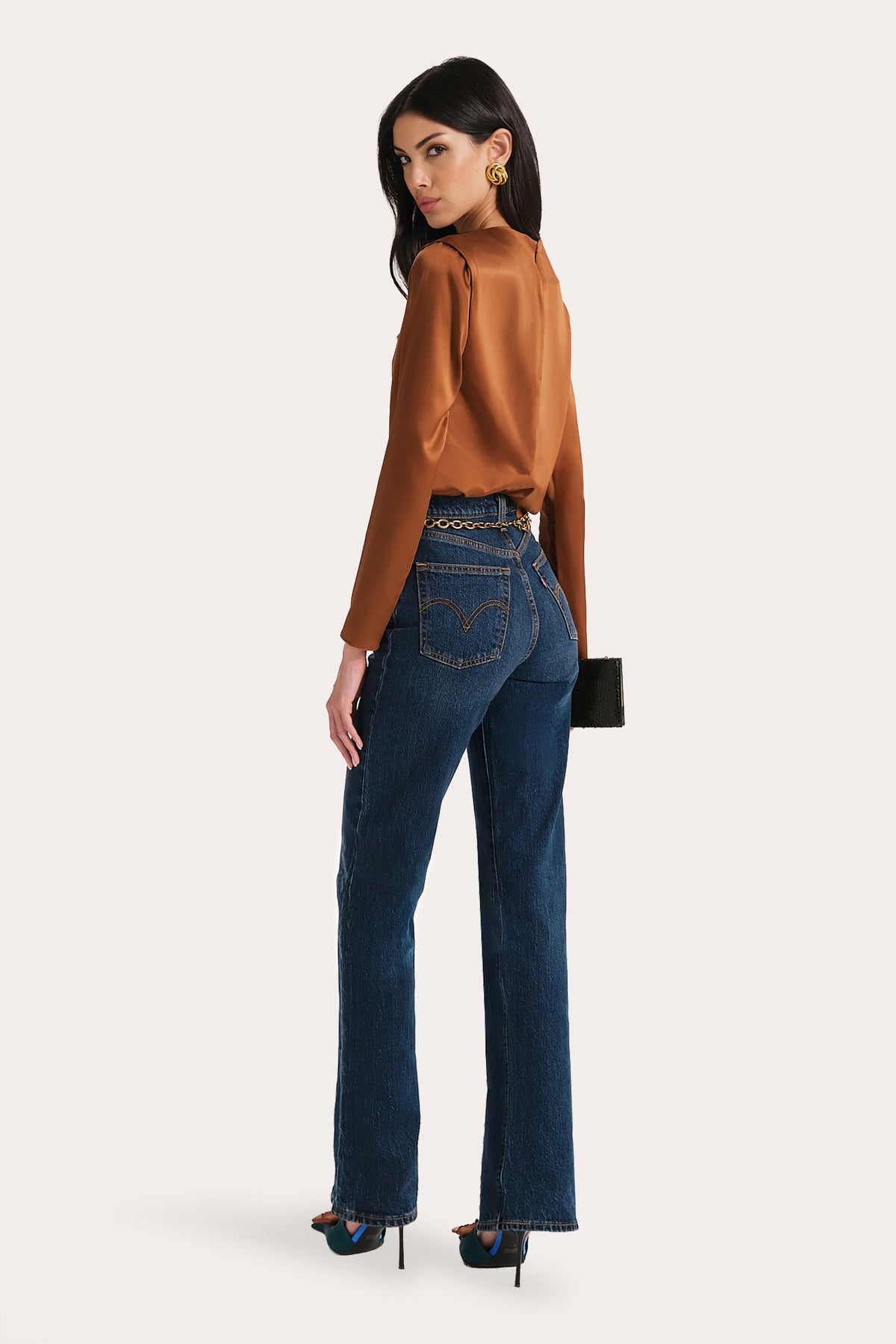 Elie Tahari Leah Silk Charmeuse Ruched Long Sleeve Shirt
