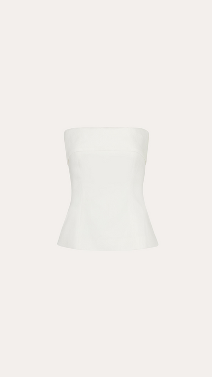 Elie Tahari Linda Linen Foldover Top