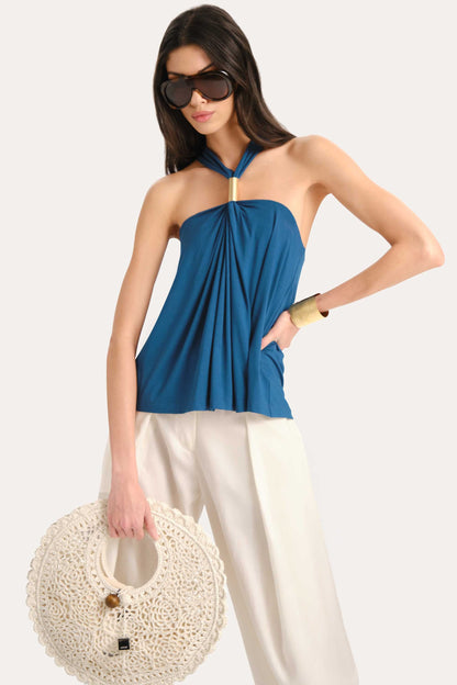 Elie Tahari Lila Halterneck Top