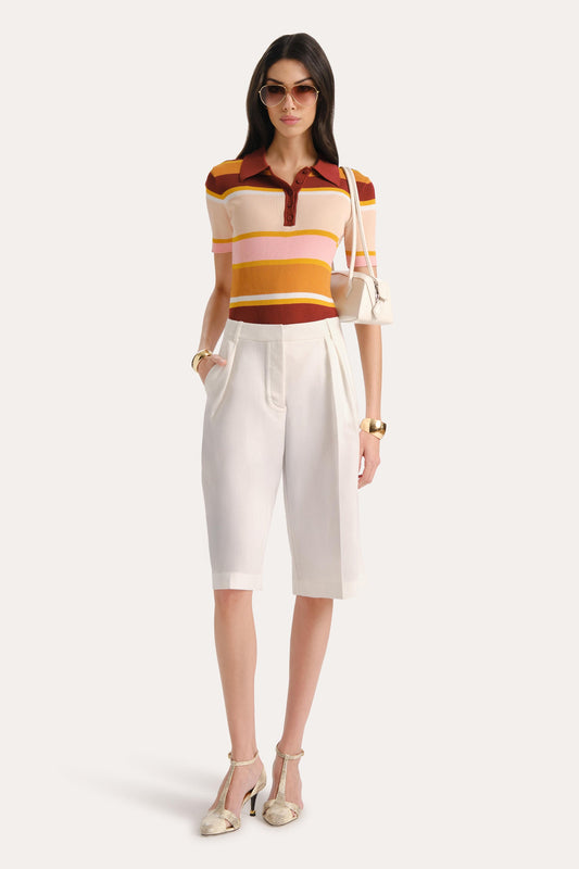 Elie Tahari Sylvie Striped Polo Shirt