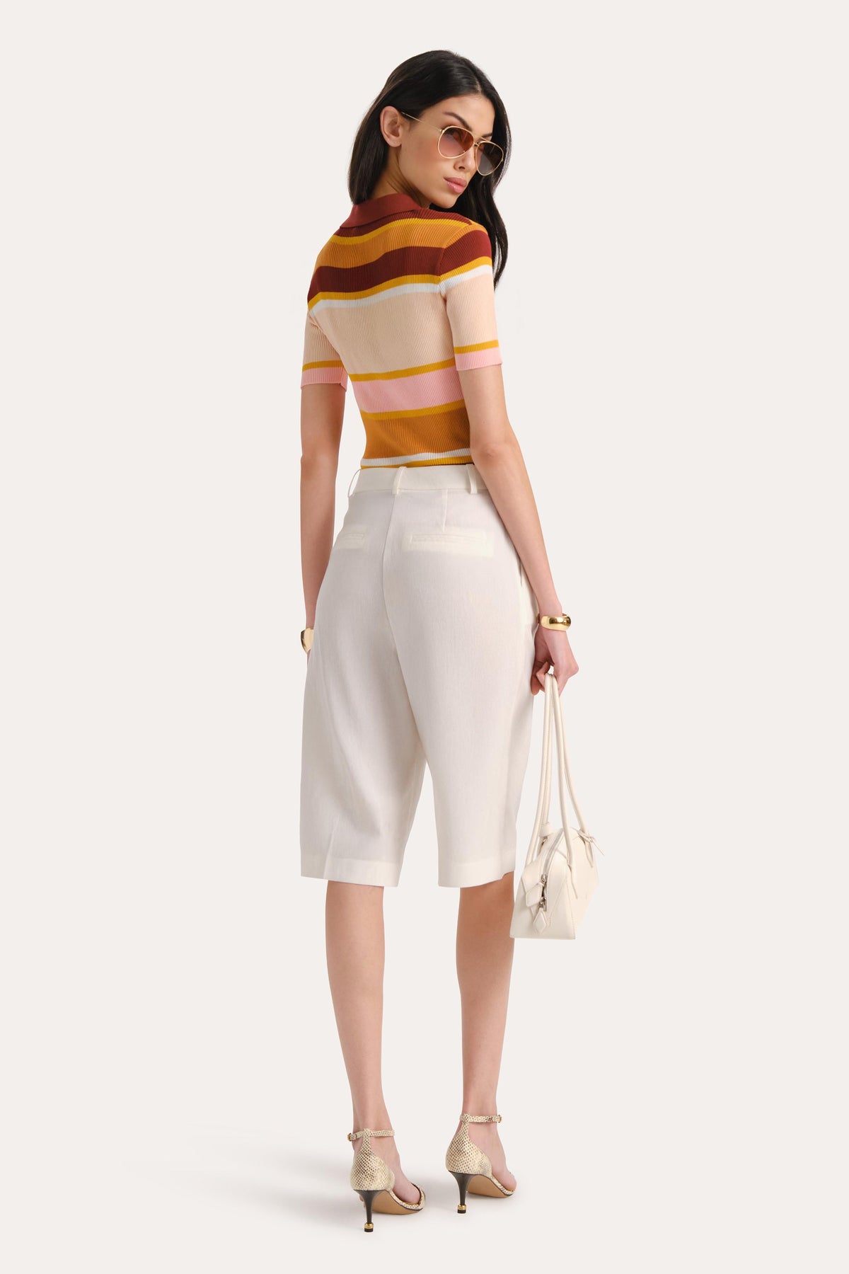 Elie Tahari Sylvie Striped Polo Shirt