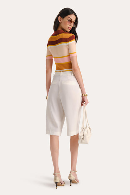 Elie Tahari Sylvie Striped Polo Shirt
