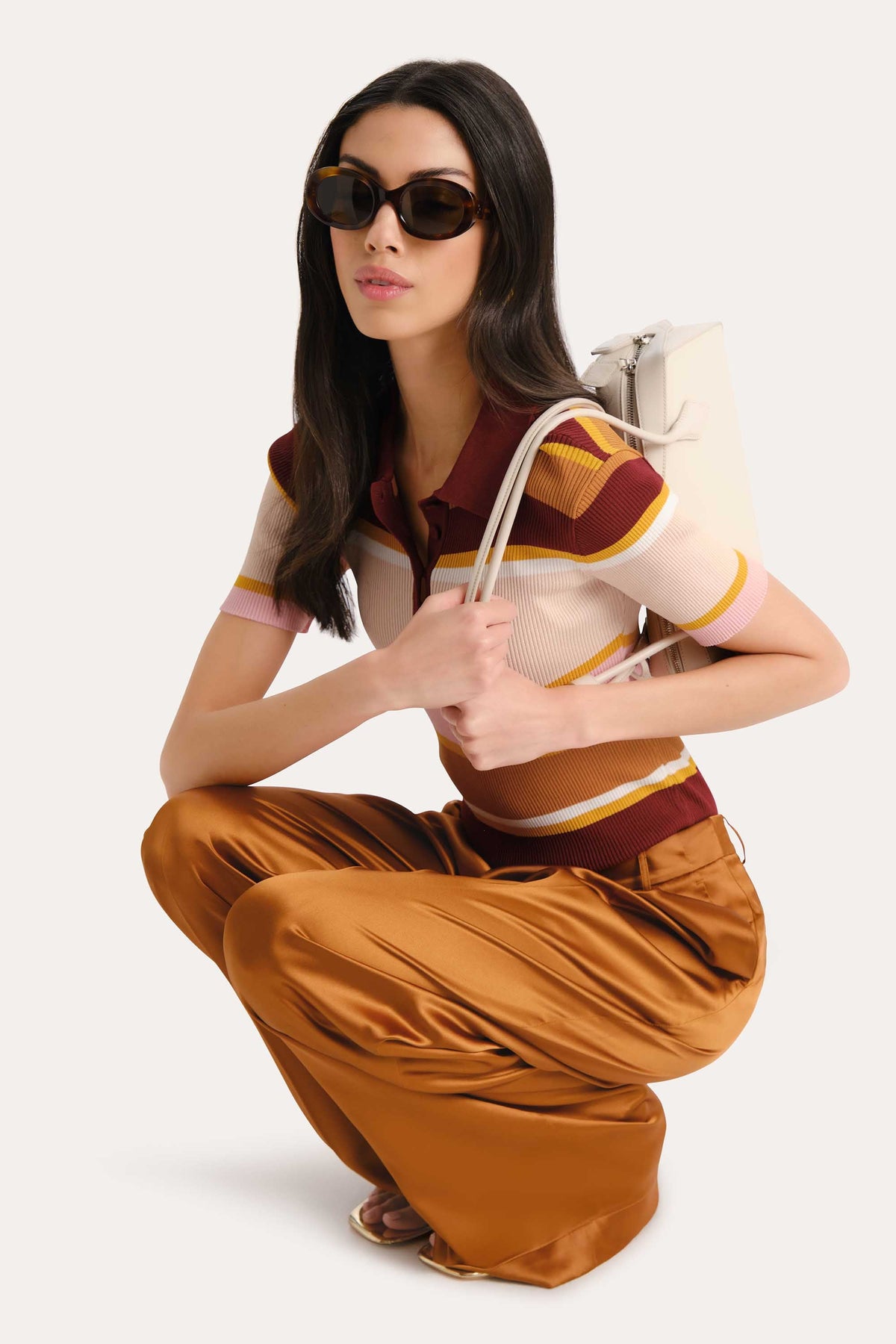 Elie Tahari Sylvie Striped Polo Shirt