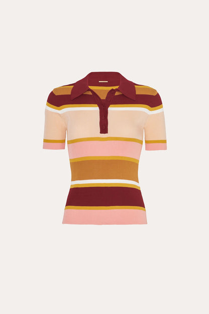 Elie Tahari Sylvie Striped Polo Shirt
