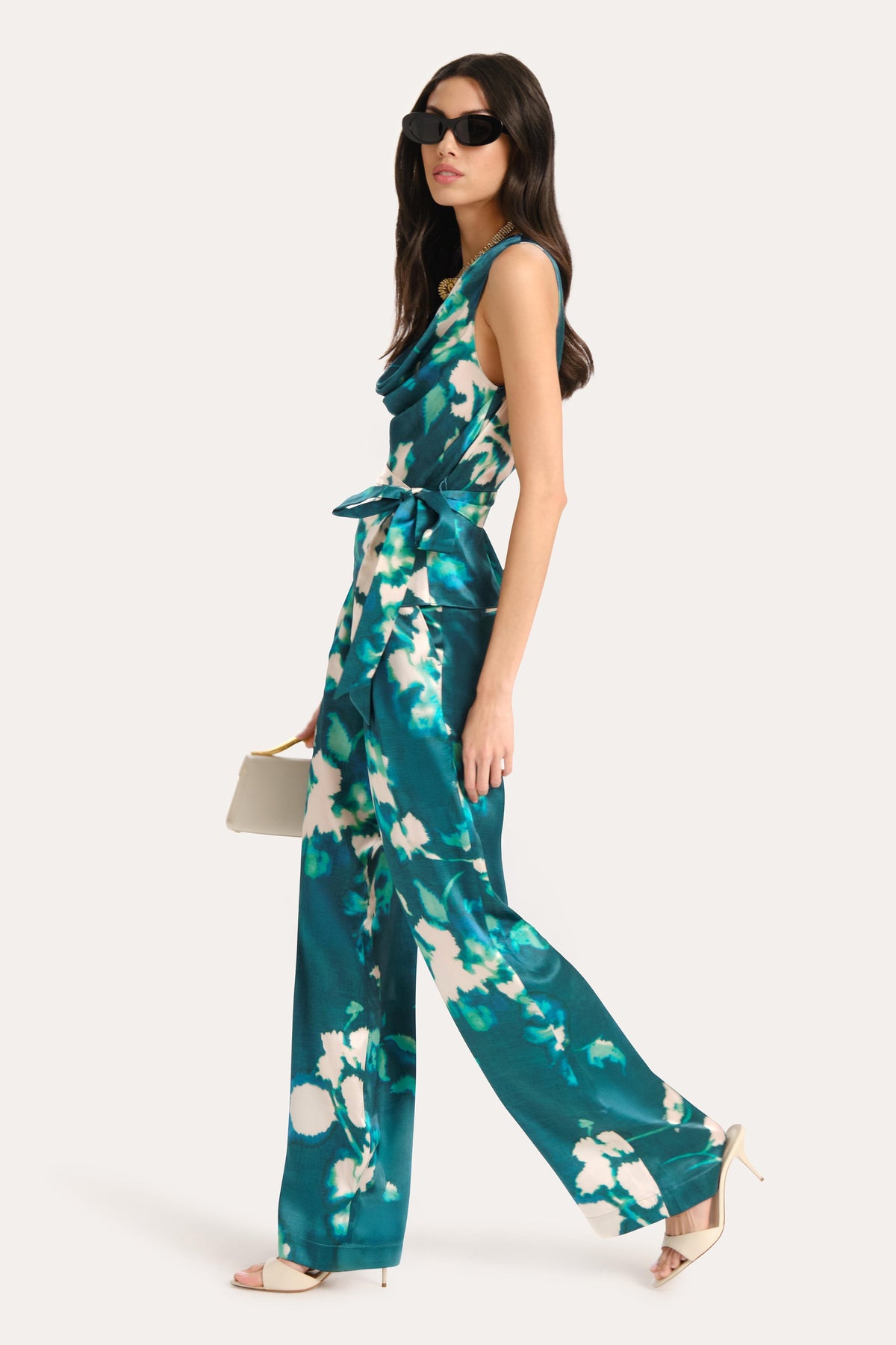 Elie Tahari Delilah Floral Silk Halterneck Top