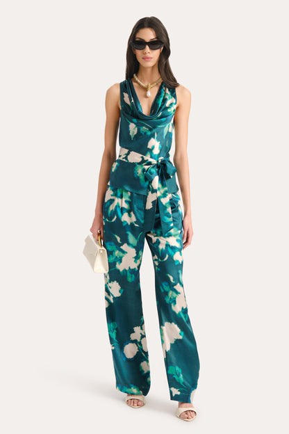 Elie Tahari Delilah Floral Silk Halterneck Top
