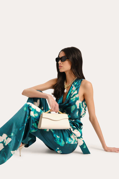 Elie Tahari Delilah Floral Silk Halterneck Top
