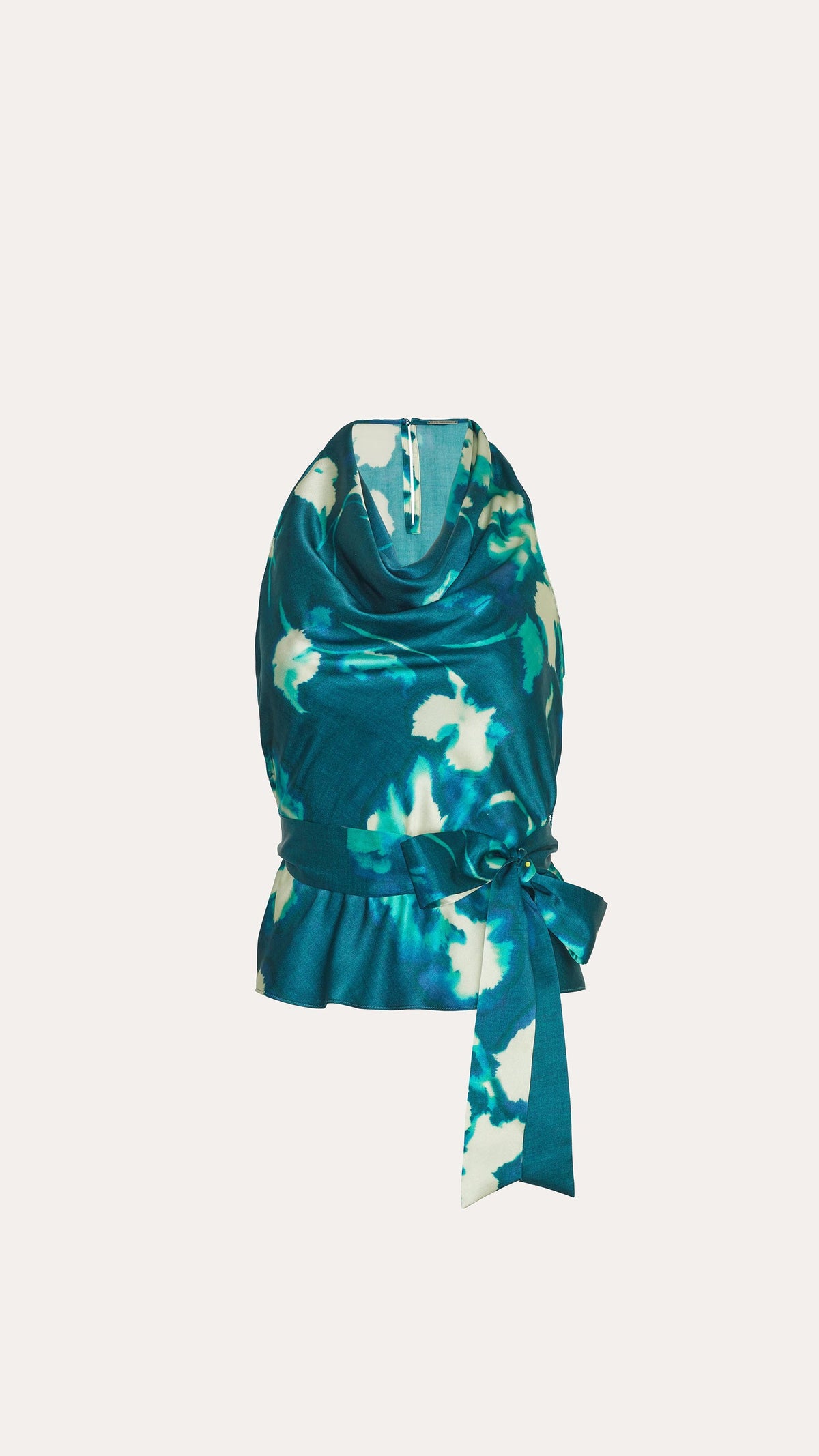 Elie Tahari Delilah Floral Silk Halterneck Top