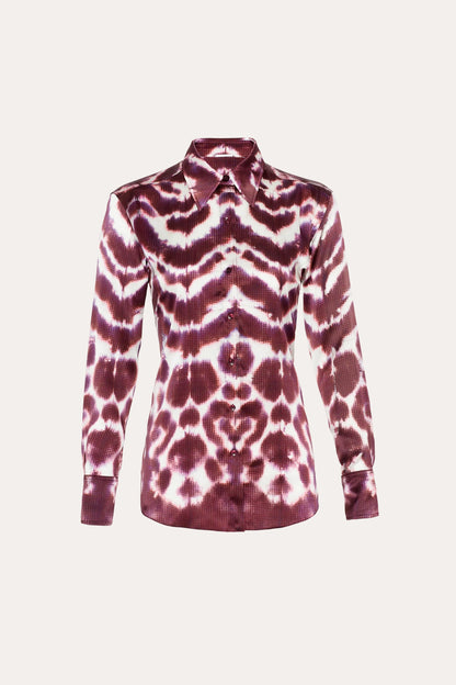 Elie Tahari Lila Ikat Silk Button Down
