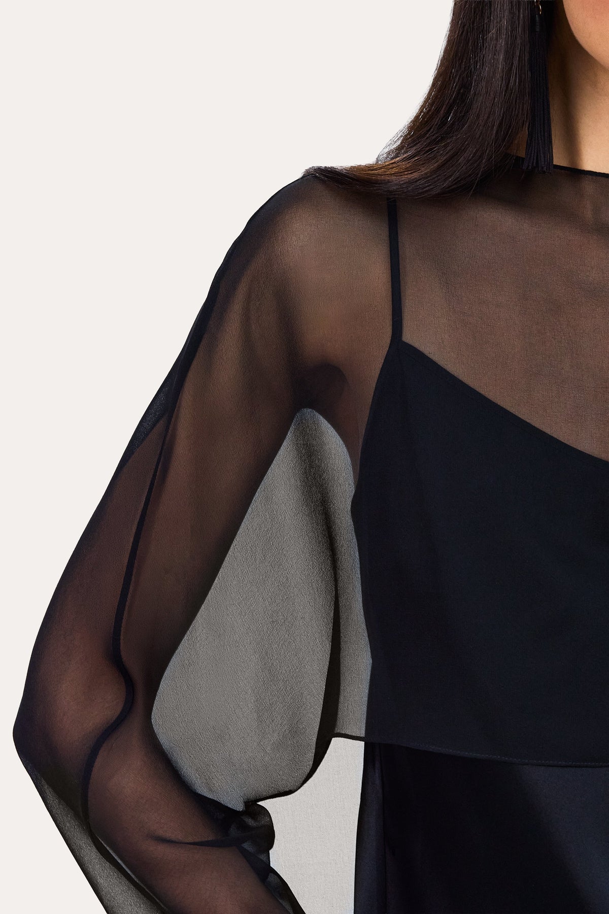 Elie Tahari Sienna Silk Overlay Blouse