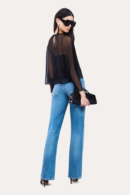 Elie Tahari Sienna Silk Overlay Blouse