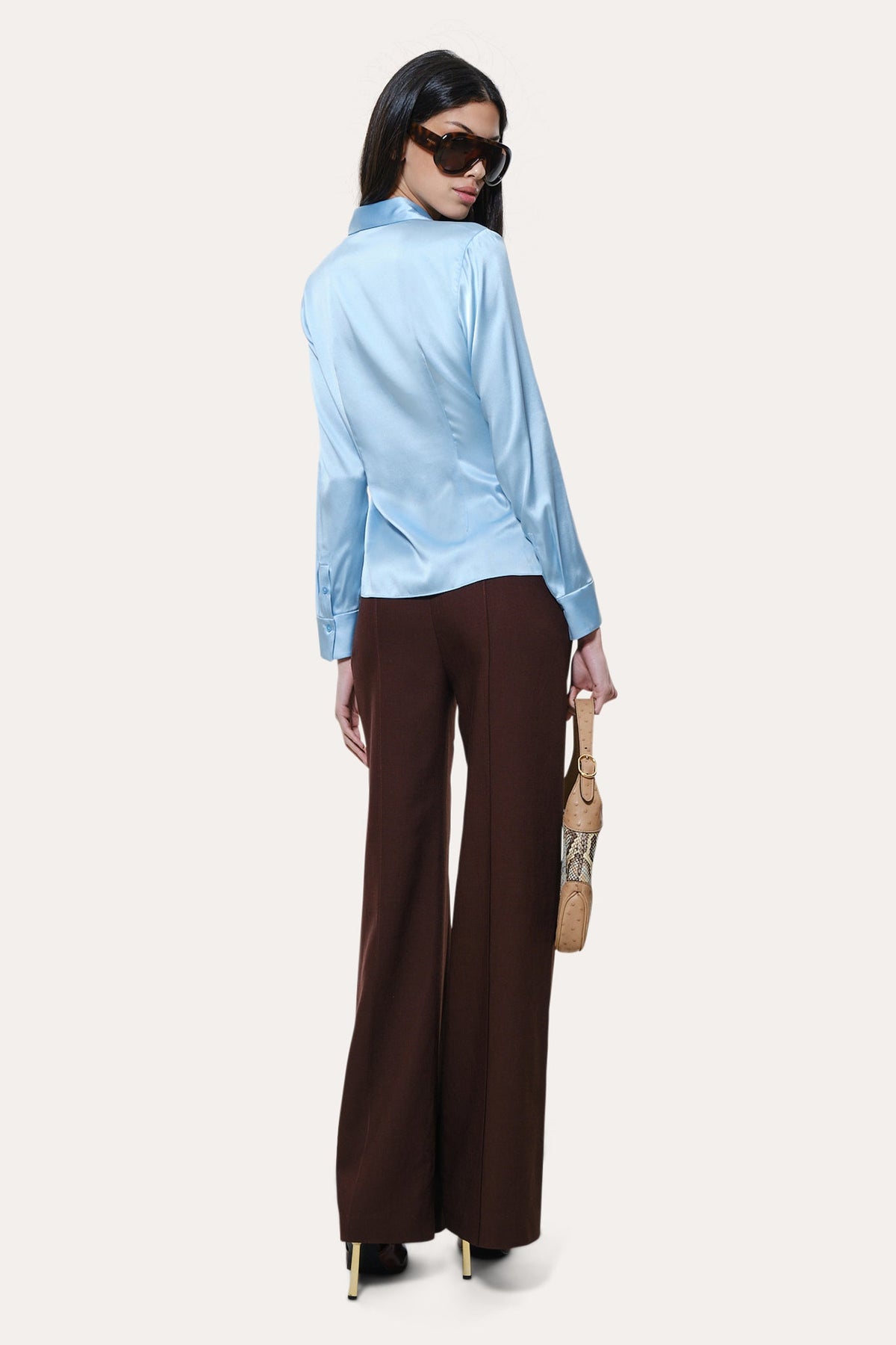 Elie Tahari Anya Silk Charmeuse Ruched Shirt