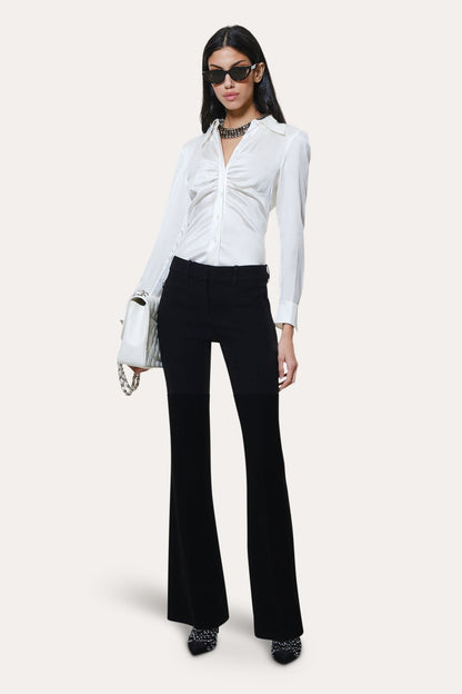 Elie Tahari Anya Silk Charmeuse Ruched Shirt
