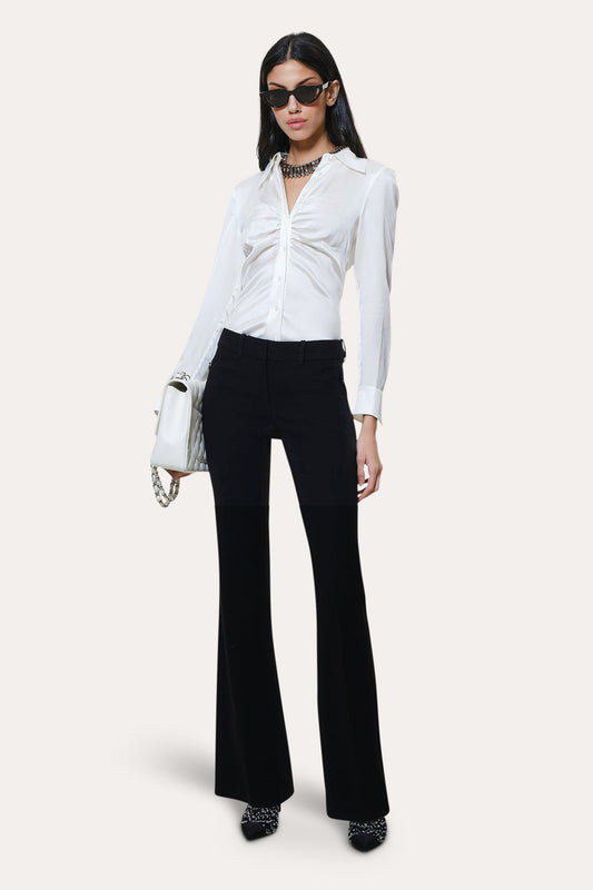 Elie Tahari Anya Silk Charmeuse Ruched Shirt