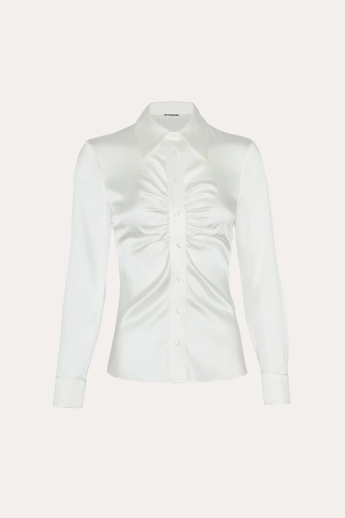 Elie Tahari Anya Silk Charmeuse Ruched Shirt