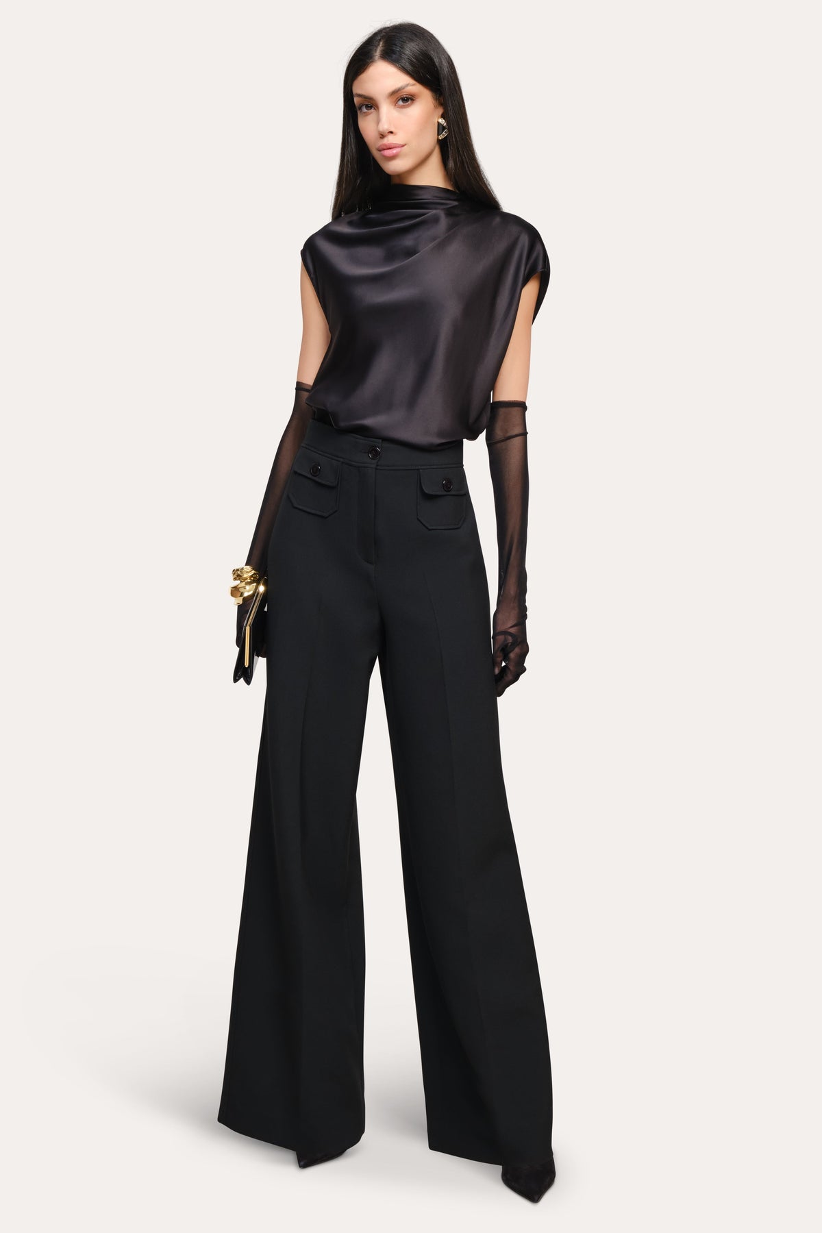 Elie Tahari Diane Silk Draped Blouse