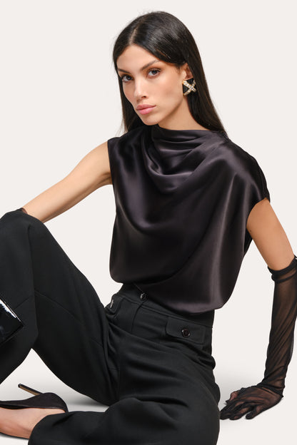 Elie Tahari Diane Silk Draped Blouse