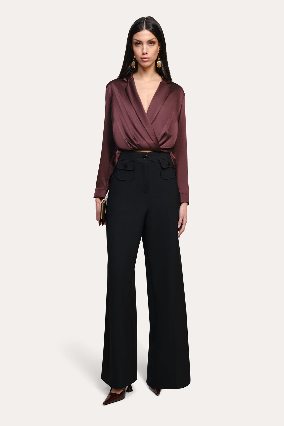 Elie Tahari Violette Silk Satin Blouse