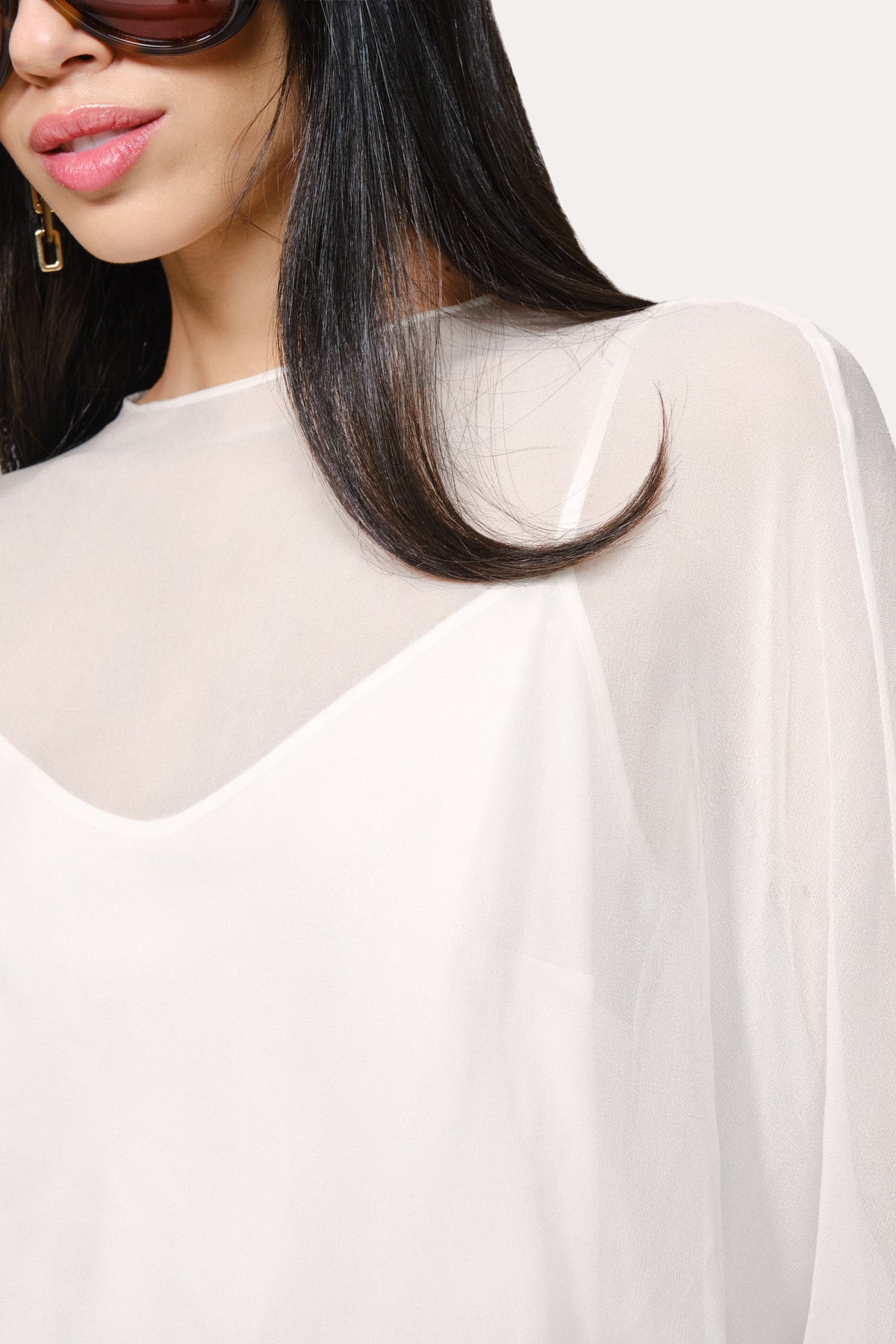 Elie Tahari Sienna Silk Overlay Blouse