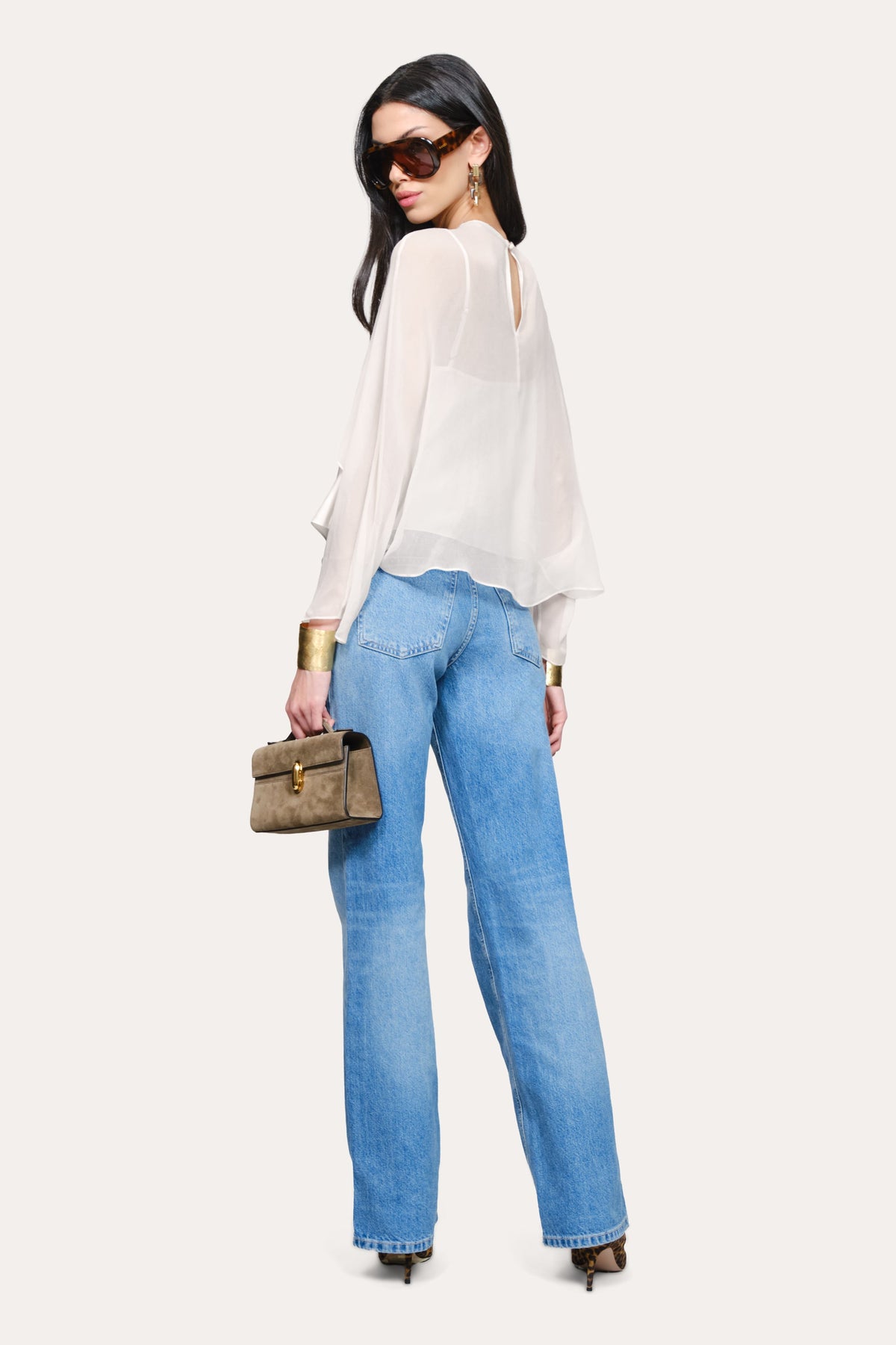 Elie Tahari Sienna Silk Overlay Blouse
