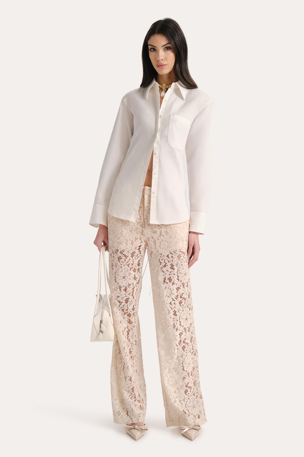Elie Tahari Mari Cotton Poplin Button Down