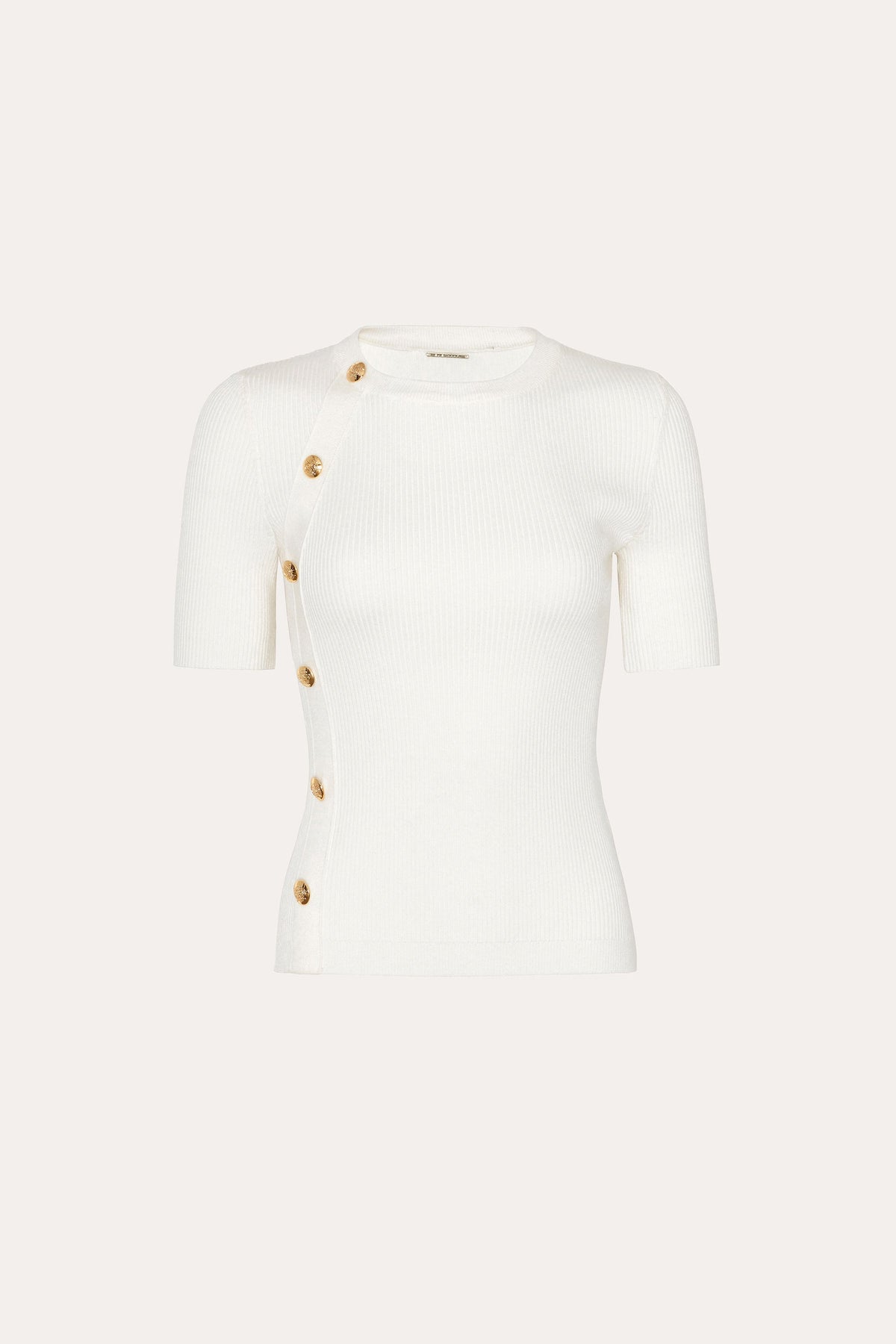 Elie Tahari Daphne Ribbed Short Sleeve Top
