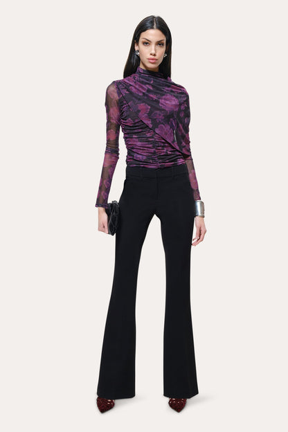 Elie Tahari Georgia Ruched Mesh Top