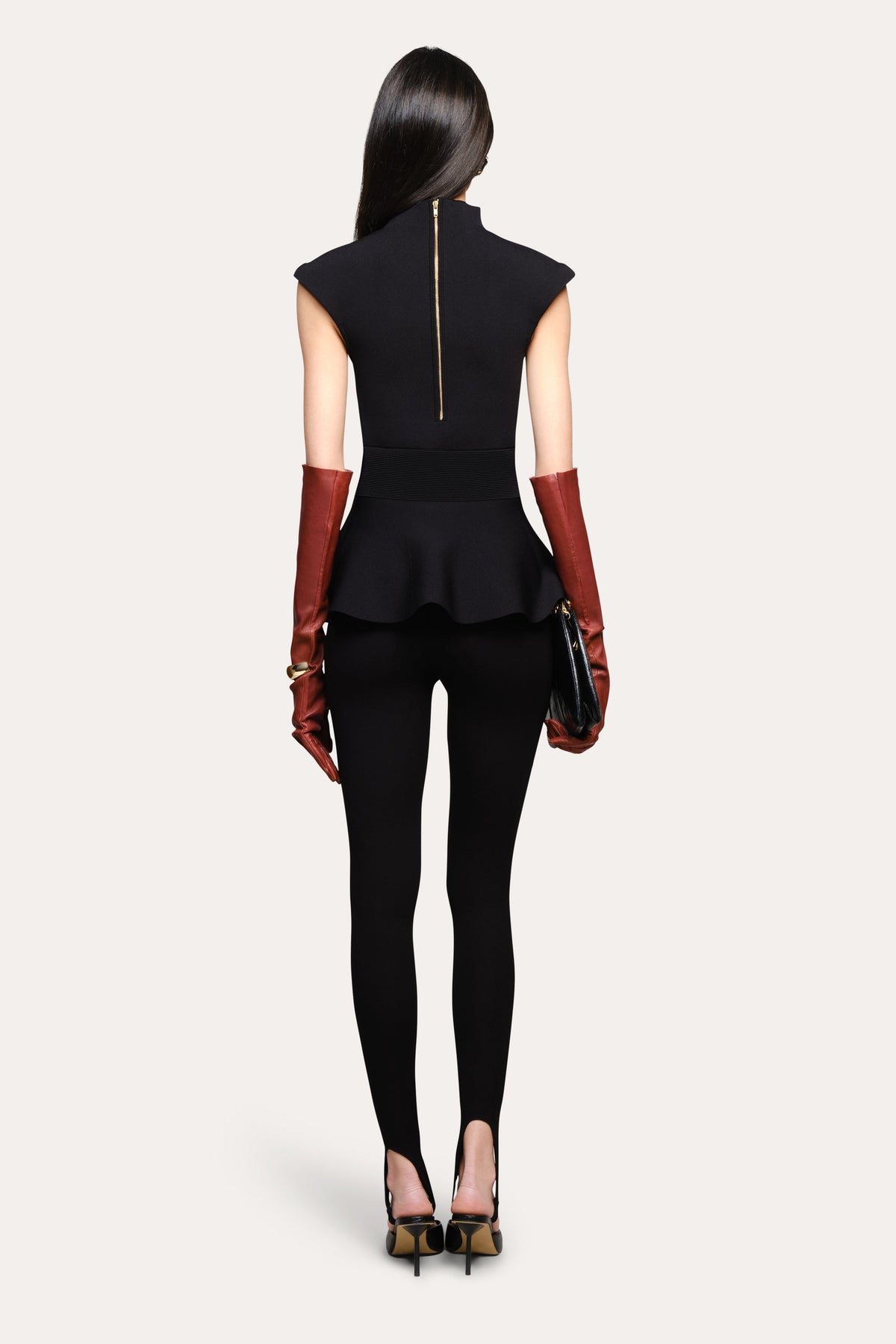 Elie Tahari Siena Milano Sculpt Peplum Top