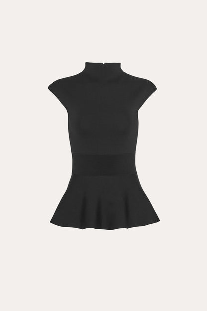 Elie Tahari Siena Milano Sculpt Peplum Top