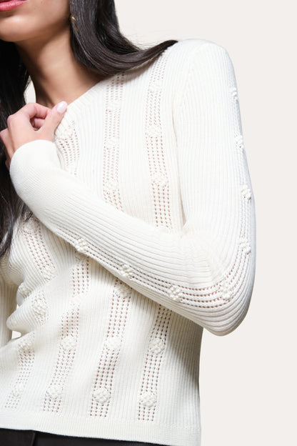 Elie Tahari Silk Pointelle Sweater
