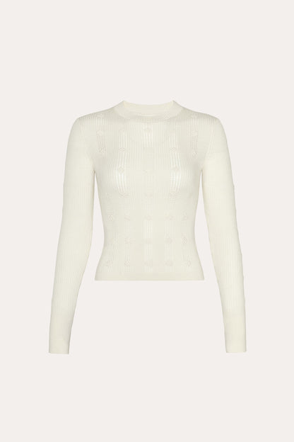 Elie Tahari Silk Pointelle Sweater