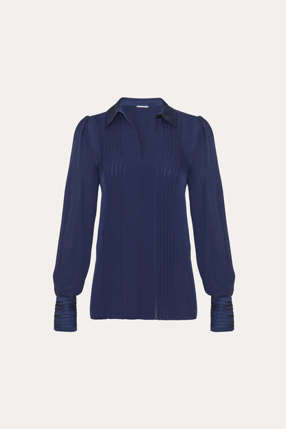 Elie Tahari Silk Pintuck Shirt