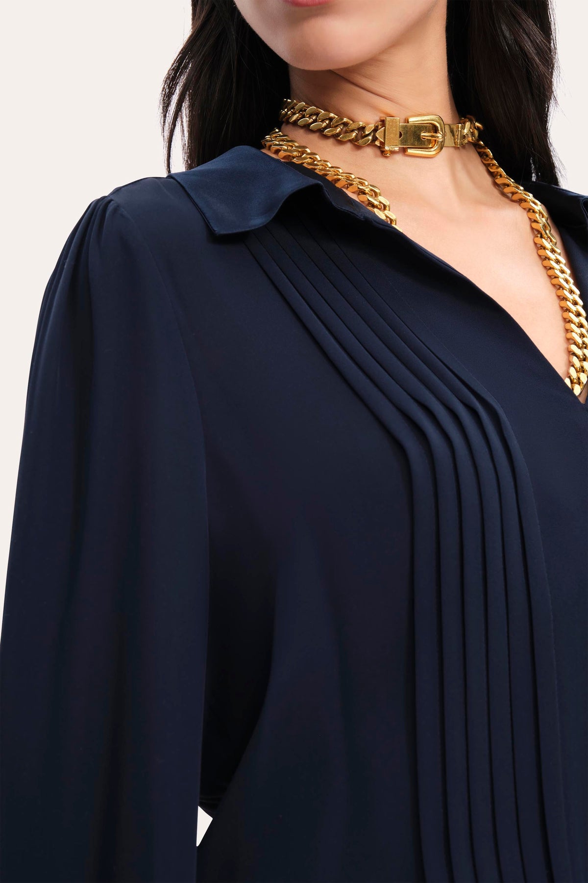 Elie Tahari Silk Pintuck Shirt