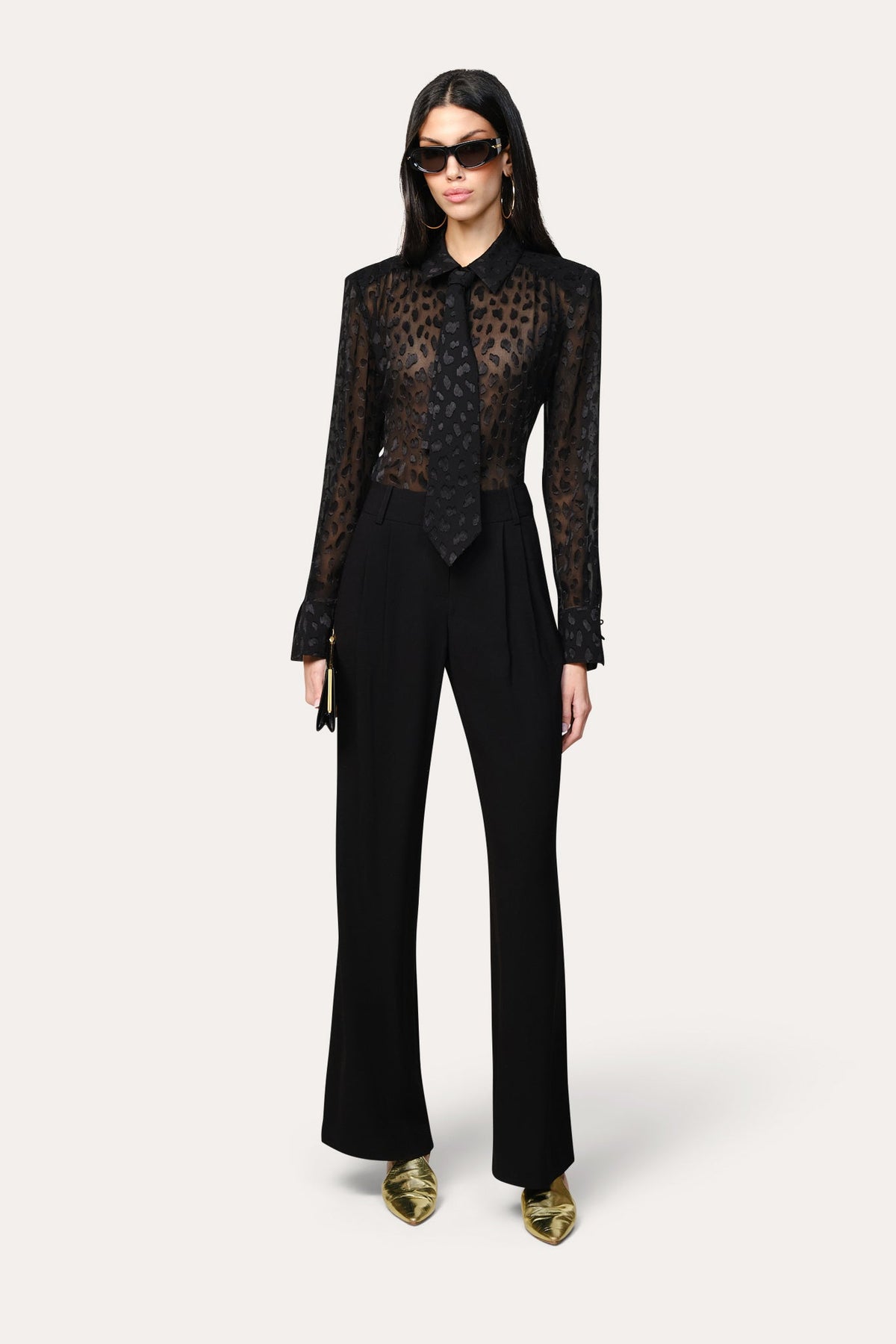 Elie Tahari Burnout Tie Button Down