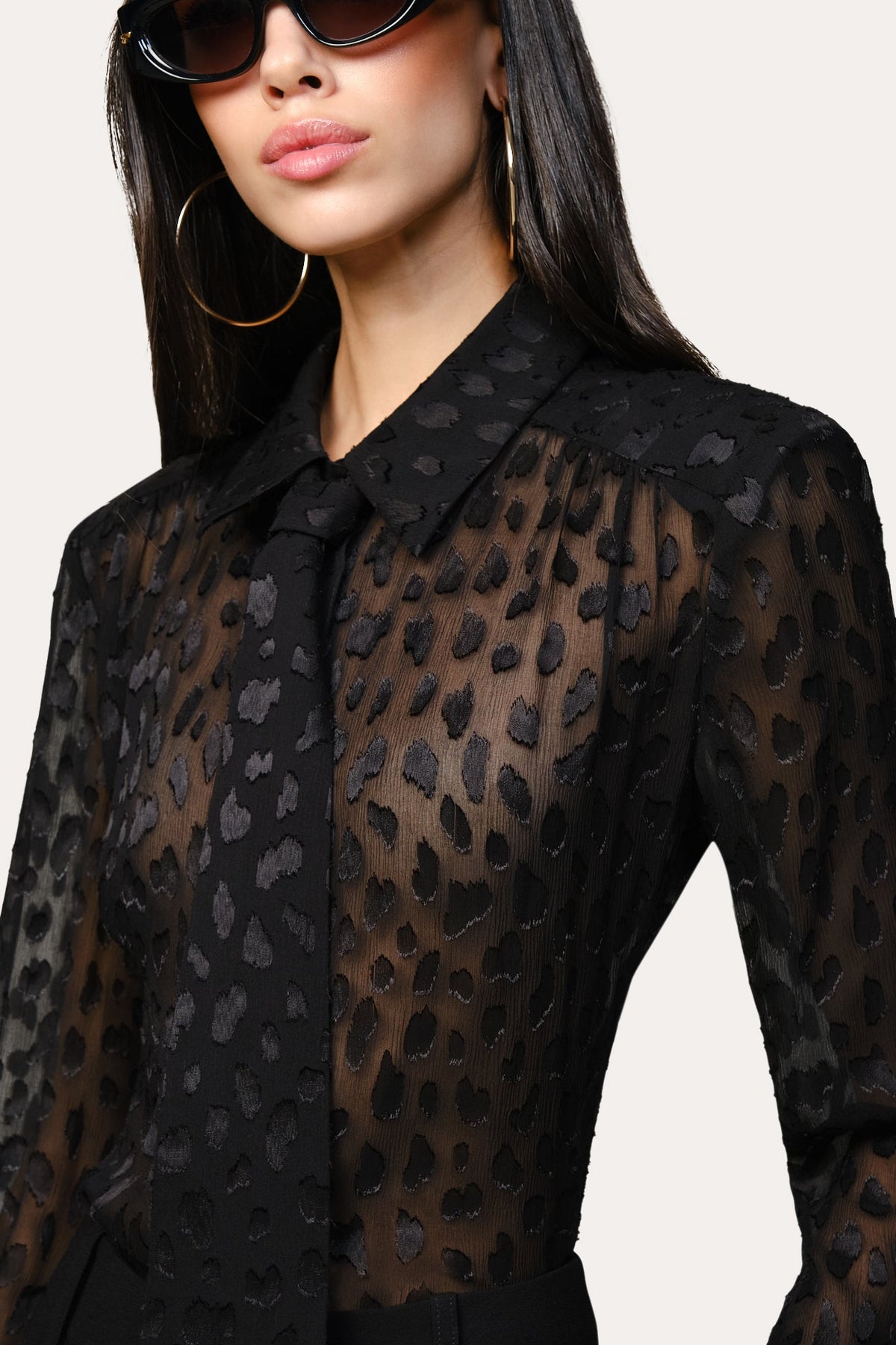Elie Tahari Burnout Tie Button Down