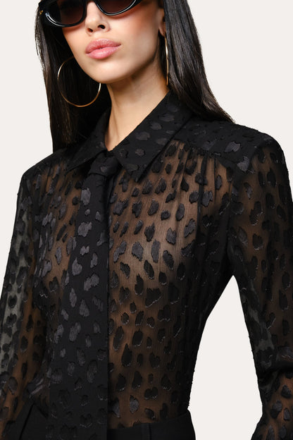 Elie Tahari Burnout Tie Button Down