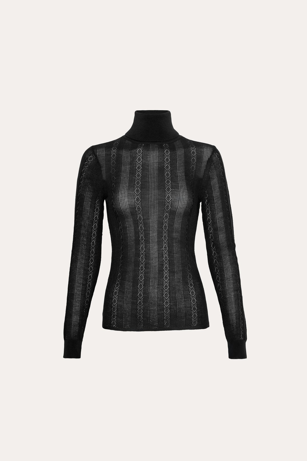 Elie Tahari Silk Pointelle Turtleneck Sweater
