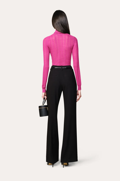 Elie Tahari Silk Pointelle Turtleneck Sweater