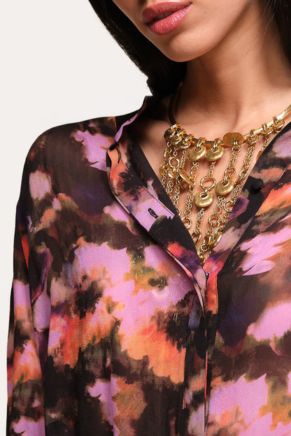 Elie Tahari Brushstroke Silk Blouse