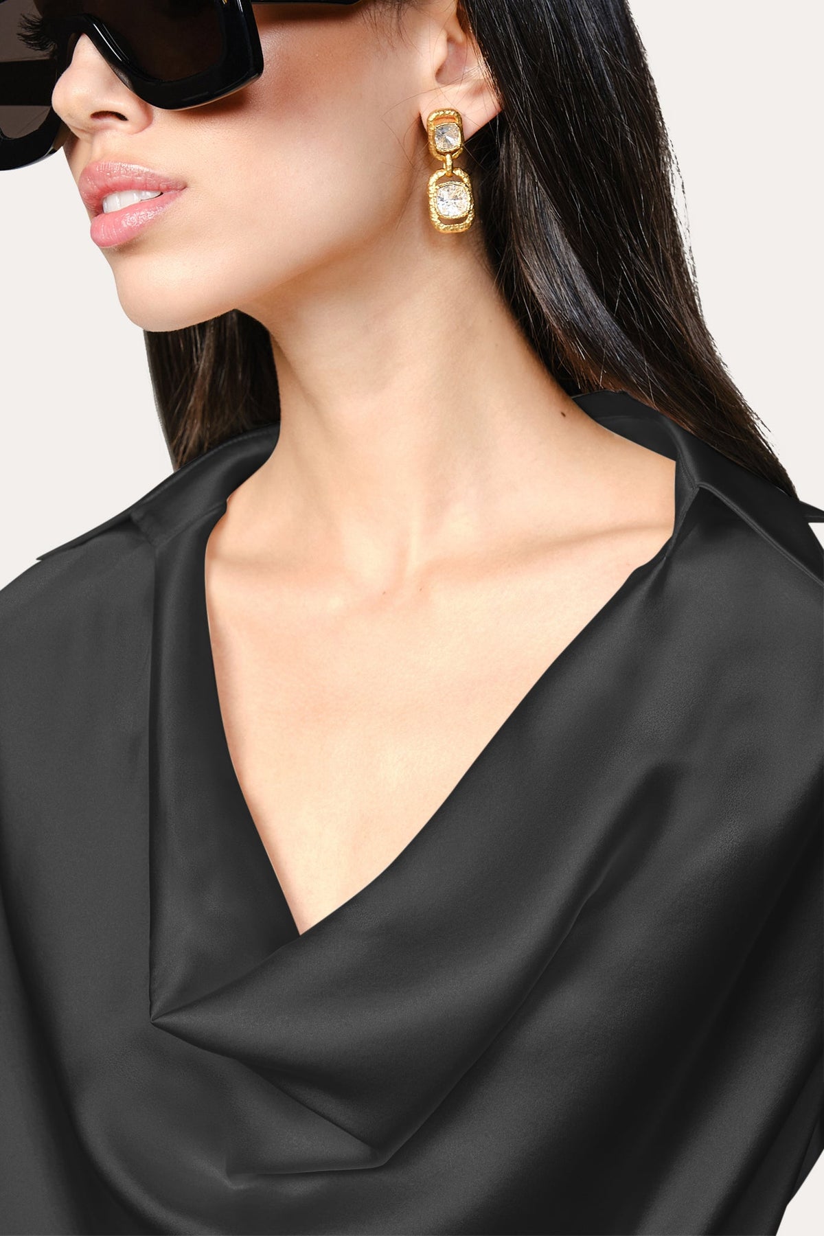 Elie Tahari Silk Draped Top