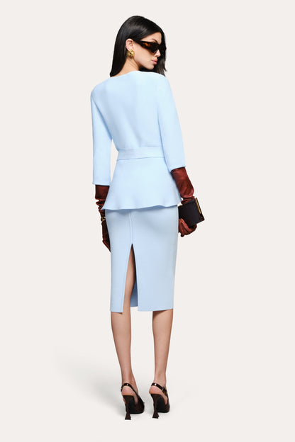 Elie Tahari Blair Milano Sculpt Peplum Top
