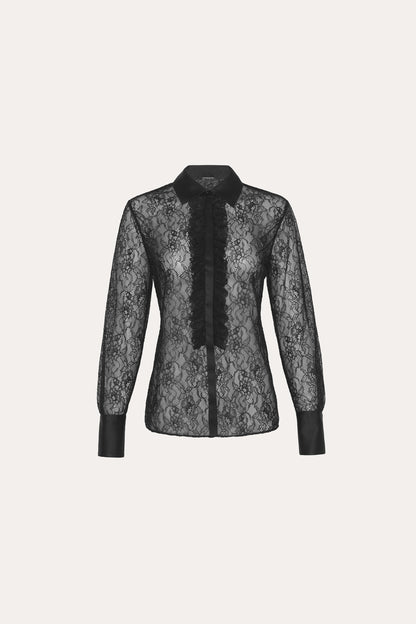 Elie Tahari Laced Trim Blouse