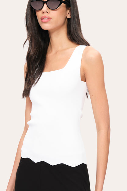 Elie Tahari Scallop Hem Tank