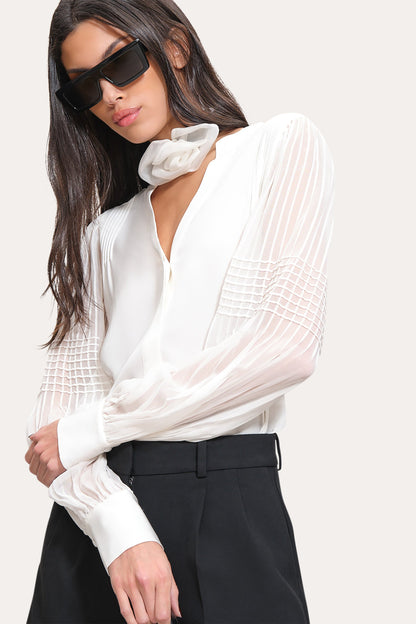 Elie Tahari Chiffon Button Down Shirt